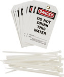 image of Brady 76174 Black / Red on White Polyester Equipment Safety Tag - 3 in Width - 5 3/4 in Height - B-851