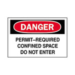 image of Brady B-120 Fiberglass Reinforced Polyester Rectangle White Confined Space Sign - 14 in Width x 10 in Height - 65817