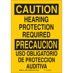 image of Brady B-302 Polyester Rectangle Yellow PPE Sign - 10 in Width x 14 in Height - Laminated - Language English / Spanish - 90818