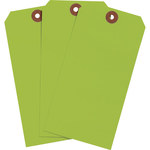 image of Brady 102069 Fluorescent Green Rectangle Cardstock Blank Tag - 2 5/8 in 2 5/8 in Width - 5 1/4 in Height - 01293