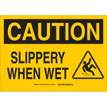 image of Brady B-555 Aluminum Rectangle Yellow Fall Prevention Sign - 14 in Width x 10 in Height - 132061
