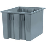 image of Grey Plastic Stack & Nest Containers - 12.875 in Height - 3045