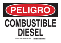 image of Brady B-302 Polyester Rectangle White Chemical Warning Sign - 10 in Width x 7 in Height - Laminated - Language Spanish - 37790