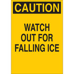 image of Brady B-120 Fiberglass Reinforced Polyester Rectangle Yellow Fall Prevention Sign - 12 in Width x 18 in Height - 73439