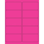image of Tape Logic LL178PK Rectangle Laser Labels - 4 in x 2 in - Fluorescent Pink - 11410