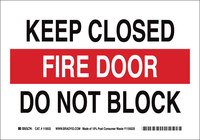 image of Brady B-563 High Density Polypropylene Rectangle White Fire Exit Sign - 10 in Width x 7 in Height - 116096