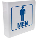 image of Brady Silk Screened Square White Restroom Sign - 8 in Width x 8 in Height - L0ME02A