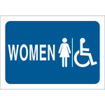 image of Brady B-555 Aluminum Rectangle White Restroom Sign - 7 in Width x 10 in Height - 47722