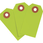 image of Brady 102066 Fluorescent Green Rectangle Cardstock Blank Tag - 1 7/8 in 1 7/8 in Width - 3 3/4 in Height - 01290