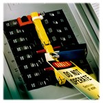 image of 3M Panelsafe PS-1310 Yellow Circuit Breaker Lockout System - Pin Style - 10 breaker slots - 054007-44602