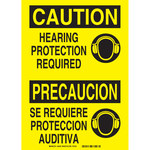 image of Brady B-302 Polyester Rectangle Yellow PPE Sign - 10 in Width x 7 in Height - Laminated - Language English / Spanish - 38428