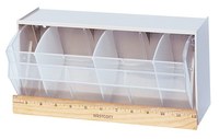 image of Quantum Storage QTB410GY Tip Out Bin Cabinet - Plastic - Gray - 11 7/8 in x 5 1/4 in x 5 15/16 in - 03511