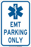 image of Brady B-555 Aluminum Rectangle White Parking Restriction, Permission & Information Sign - 12 in Width x 18 in Height - 129672