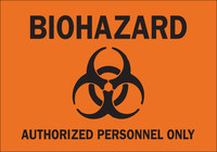 image of Brady B-555 Aluminum Rectangle Orange Biohazard Sign - 10 in Width x 7 in Height - 40775