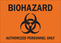 image of Brady B-485 Polyester Rectangle Orange Biohazard Sign - 10 in Width x 7 in Height - Laminated - 84216