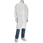 image of PIP Uniform Technology CFRZC-74-5PK White Large 99% polyester, 1% carbon Reusable Frock - 616314-34675