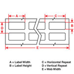 image of Brady THT-165-498-2.5-SC Die-Cut Printer Label Roll - 0.8 in x 1.437 in - Vinyl - White - B-498 - 92132