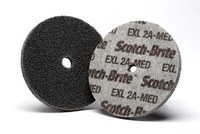 image of 3M Scotch-Brite XL-UW Unitized Aluminum Oxide Soft Deburring Wheel - Medium Grade - Arbor Attachment - 2 in Diameter - 1/4 in Center Hole - 1/2 in Thickness - 15530