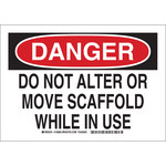 image of Brady B-555 Aluminum Rectangle White Construction Site Sign - 10 in Width x 7 in Height - 126882