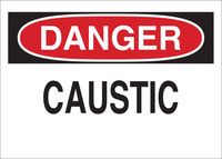 image of Brady B-120 Fiberglass Reinforced Polyester Rectangle White Chemical Warning Sign - 14 in Width x 10 in Height - 73489