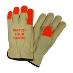 image of West Chester Posi-Therm 994KOTP Natural/Orange Large Grain Pigskin Cold Condition Gloves - Keystone Thumb - 994KOTP/L
