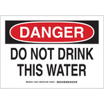 image of Brady B-555 Aluminum Rectangle White Water Sanitation Sign - 10 in Width x 7 in Height - 126210