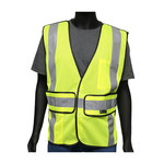 West Chester Viz-Up 47200 Yellow OS Polyester Mesh High-Visibility Vest - 3 Pockets - 662909-50488