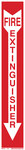 image of Brady Bradyglo B-324 Polyester Rectangle White Fire Equipment Sign - 4 in Width x 24 in Height - Glow in the Dark - 73657