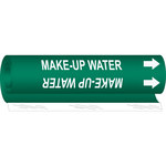 Brady 5722-O White on Green Polyester Water Wrap-Around Pipe Marker - 1/2 in Character Height with Right Arrow - B-689