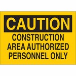 image of Brady B-401 Polystyrene Rectangle Yellow Construction Site Sign - 10 in Width x 7 in Height - 95335