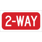 image of Brady B-959 Aluminum Rectangle White Stop Signs, Traffic Control Signs & Banners Sign - 12 in Width x 6 in Height - 115422