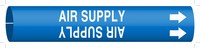 image of Brady 4160-G Strap-On Pipe Marker, 8 in to 9 7/8 in - Air & Duct - Plastic - White on Blue - B-915 - 87957