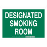 image of Brady B-555 Aluminum Rectangle Green Smoking Area Sign - 10 in Width x 7 in Height - 127986