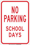 image of Brady B-555 Aluminum Rectangle White Parking Restriction, Permission & Information Sign - 12 in Width x 18 in Height - 129747