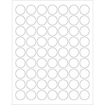 image of Tape Logic LL142 Circle Laser Labels - 1 in x 1 in - Face Sheet - 48 lb - White - 14662