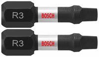image of Bosch Impact Tough #3 Square Insert Bits ITSQ3102 - Alloy Steel - 1 in Length - 48292