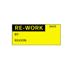 image of Brady WOX-5 Black on Yellow Polyester Quality Control Label - 1 1/2 in Width - 5/8 in Height - B-619