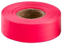 image of Brady Fluorescent Red Flagging Tape - 1.18 in Width x 300 ft Length - 58349