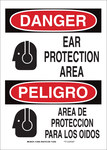 image of Brady B-555 Aluminum Rectangle White PPE Sign - 7 in Width x 10 in Height - Language English / Spanish - 124085