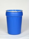 Eagle Blue High Density Polyethylene 30 gal Spill Containment Drum - Metal Lever-Lock - 28 1/2 in Height - 16 5/8 (Bottom) in, 21 1/8 (Top) in Overall Diameter - 048441-00275