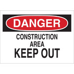 image of Brady B-120 Fiberglass Reinforced Polyester Rectangle White Construction Site Sign - 14 in Width x 10 in Height - 73451