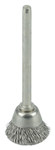 image of Weiler Stainless Steel Cup Brush - Unthreaded Stem Attachment - 5/8 in Diameter - 0.005 in Bristle Diameter - 26076