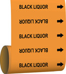 image of Brady 108503 Self-Adhesive Pipe Marker - Vinyl - Black on Orange - B-946 - 66735