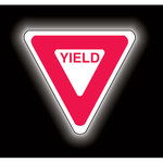 image of Brady B-959 Aluminum Triangle Reflective White Stop Signs, Traffic Control Signs & Banners Sign - 30 in Width x 30 in Height - 95039