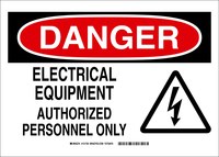 image of Brady B-555 Aluminum Rectangle White Electrical Safety Sign - 10 in Width x 7 in Height - 131715
