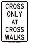image of Brady B-555 Aluminum Rectangle White Pedestrian & Crosswalk Sign - 12 in Width x 18 in Height - 129426