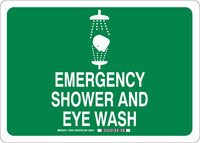image of Brady B-120 Fiberglass Reinforced Polyester Rectangle Shower Station Sign - 14 in Width x 10 in Height - 73640