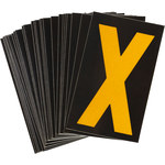 image of Bradylite 5890-X Letter Label - Yellow on Black - 1 3/8 in x 1 7/8 in - B-997 - 58939