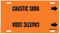 image of Brady 4308-G Strap-On Pipe Marker, 8 in to 9 7/8 in - Acid, Base & Caustic - Plastic - Black on Orange - B-915 - 66970