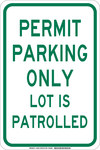 image of Brady B-555 Aluminum Rectangle White Parking Restriction, Permission & Information Sign - 12 in Width x 18 in Height - 129594